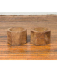 Antique Indonesian Rustic Octagonal Wooden Planters Made from Tree Trunks-5. Asian & Chinese Furniture, Art, Antiques, Vintage Home Décor for sale at FEA Home