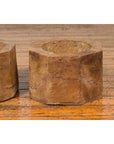 Antique Indonesian Rustic Octagonal Wooden Planters Made from Tree Trunks-8. Asian & Chinese Furniture, Art, Antiques, Vintage Home Décor for sale at FEA Home