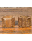 Antique Indonesian Rustic Octagonal Wooden Planters Made from Tree Trunks-4. Asian & Chinese Furniture, Art, Antiques, Vintage Home Décor for sale at FEA Home