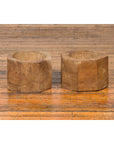 Antique Indonesian Rustic Octagonal Wooden Planters Made from Tree Trunks-2. Asian & Chinese Furniture, Art, Antiques, Vintage Home Décor for sale at FEA Home