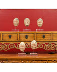 Set of Five Chinese Han Dynasty Terracotta Heads with Original Paint on Lucite-10. Asian & Chinese Furniture, Art, Antiques, Vintage Home Décor for sale at FEA Home