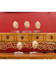 Set of Five Chinese Han Dynasty Terracotta Heads with Original Paint on Lucite-12. Asian & Chinese Furniture, Art, Antiques, Vintage Home Décor for sale at FEA Home
