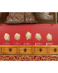 Set of Five Chinese Han Dynasty Terracotta Heads with Original Paint on Lucite-13. Asian & Chinese Furniture, Art, Antiques, Vintage Home Décor for sale at FEA Home