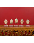 Set of Five Chinese Han Dynasty Terracotta Heads with Original Paint on Lucite-16. Asian & Chinese Furniture, Art, Antiques, Vintage Home Décor for sale at FEA Home