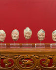 Set of Five Chinese Han Dynasty Terracotta Heads with Original Paint on Lucite-2. Asian & Chinese Furniture, Art, Antiques, Vintage Home Décor for sale at FEA Home