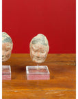 Set of Five Chinese Han Dynasty Terracotta Heads with Original Paint on Lucite-8. Asian & Chinese Furniture, Art, Antiques, Vintage Home Décor for sale at FEA Home