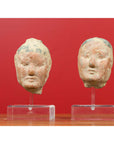 Set of Five Chinese Han Dynasty Terracotta Heads with Original Paint on Lucite-11. Asian & Chinese Furniture, Art, Antiques, Vintage Home Décor for sale at FEA Home