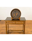 Antique Indian Market Tray with Mughal Inspired Hand Painted Décor-4. Asian & Chinese Furniture, Art, Antiques, Vintage Home Décor for sale at FEA Home
