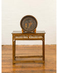 Antique Indian Market Tray with Mughal Inspired Hand Painted Décor-5. Asian & Chinese Furniture, Art, Antiques, Vintage Home Décor for sale at FEA Home