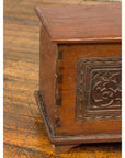 Indonesian Vintage Wooden Blanket Chest with Carved Foliage and Floral Motifs-8. Asian & Chinese Furniture, Art, Antiques, Vintage Home Décor for sale at FEA Home