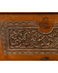 Indonesian Vintage Wooden Blanket Chest with Carved Foliage and Floral Motifs-6. Asian & Chinese Furniture, Art, Antiques, Vintage Home Décor for sale at FEA Home