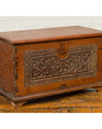 Indonesian Vintage Wooden Blanket Chest with Carved Foliage and Floral Motifs-2. Asian & Chinese Furniture, Art, Antiques, Vintage Home Décor for sale at FEA Home