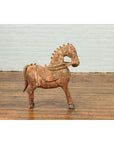 Small Vintage Indian Exterior Rust Colored and Carved Wooden Horse from Madras-9. Asian & Chinese Furniture, Art, Antiques, Vintage Home Décor for sale at FEA Home