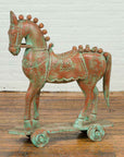 Vintage Indian Antique Wooden Horse On Wheels-2. Asian & Chinese Furniture, Art, Antiques, Vintage Home Décor for sale at FEA Home