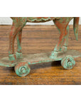 Vintage Indian Antique Wooden Horse On Wheels-13. Asian & Chinese Furniture, Art, Antiques, Vintage Home Décor for sale at FEA Home