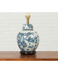 Vintage Chinese Blue and white Porcelain Lamp with Architectures and Landscapes-11. Asian & Chinese Furniture, Art, Antiques, Vintage Home Décor for sale at FEA Home