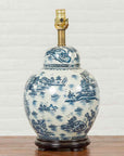 Vintage Chinese Blue and white Porcelain Lamp with Architectures and Landscapes-2. Asian & Chinese Furniture, Art, Antiques, Vintage Home Décor for sale at FEA Home