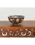 Contemporary Hand Painted Chinese Floral Decor Bowl with Cobalt Blue Ground-11. Asian & Chinese Furniture, Art, Antiques, Vintage Home Décor for sale at FEA Home