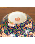 Contemporary Hand Painted Chinese Floral Decor Bowl with Cobalt Blue Ground-15. Asian & Chinese Furniture, Art, Antiques, Vintage Home Décor for sale at FEA Home