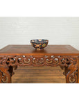 Contemporary Hand Painted Chinese Floral Decor Bowl with Cobalt Blue Ground-8. Asian & Chinese Furniture, Art, Antiques, Vintage Home Décor for sale at FEA Home