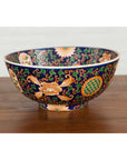 Contemporary Hand Painted Chinese Floral Decor Bowl with Cobalt Blue Ground-9. Asian & Chinese Furniture, Art, Antiques, Vintage Home Décor for sale at FEA Home