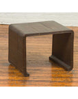 Burmese Contemporary Waterfall Side Table with Opium Mat Top and Horsehoof Feet-2. Asian & Chinese Furniture, Art, Antiques, Vintage Home Décor for sale at FEA Home