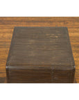 Burmese Contemporary Waterfall Side Table with Opium Mat Top and Horsehoof Feet-11. Asian & Chinese Furniture, Art, Antiques, Vintage Home Décor for sale at FEA Home