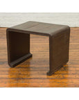 Burmese Contemporary Waterfall Side Table with Opium Mat Top and Horsehoof Feet-5. Asian & Chinese Furniture, Art, Antiques, Vintage Home Décor for sale at FEA Home