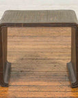 Burmese Contemporary Waterfall Side Table with Opium Mat Top and Horsehoof Feet-9. Asian & Chinese Furniture, Art, Antiques, Vintage Home Décor for sale at FEA Home