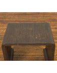 Burmese Contemporary Waterfall Side Table with Opium Mat Top and Horsehoof Feet-10. Asian & Chinese Furniture, Art, Antiques, Vintage Home Décor for sale at FEA Home