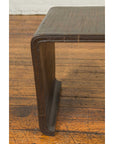 Burmese Contemporary Waterfall Side Table with Opium Mat Top and Horsehoof Feet-7. Asian & Chinese Furniture, Art, Antiques, Vintage Home Décor for sale at FEA Home