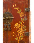 Chinese Qing Dynasty 19th Century Side Cabinet with Painted Floral Decor-6. Asian & Chinese Furniture, Art, Antiques, Vintage Home Décor for sale at FEA Home