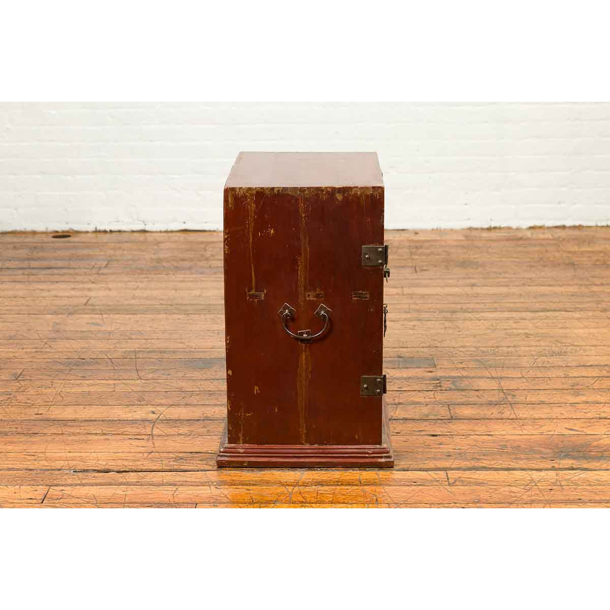 Chinese Qing Dynasty 19th Century Side Cabinet with Painted Floral Decor-9. Asian & Chinese Furniture, Art, Antiques, Vintage Home Décor for sale at FEA Home