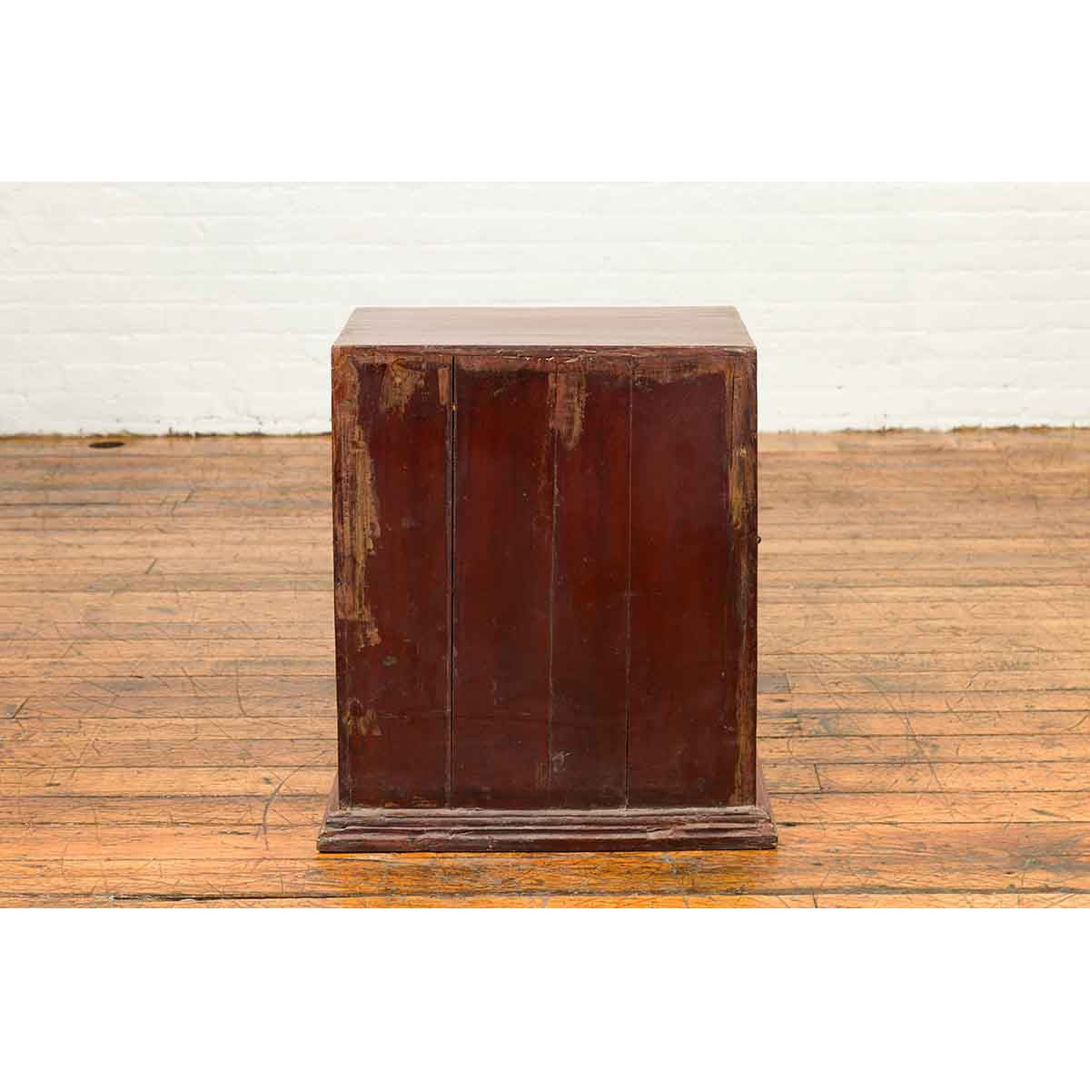 Chinese Qing Dynasty 19th Century Side Cabinet with Painted Floral Decor-10. Asian & Chinese Furniture, Art, Antiques, Vintage Home Décor for sale at FEA Home