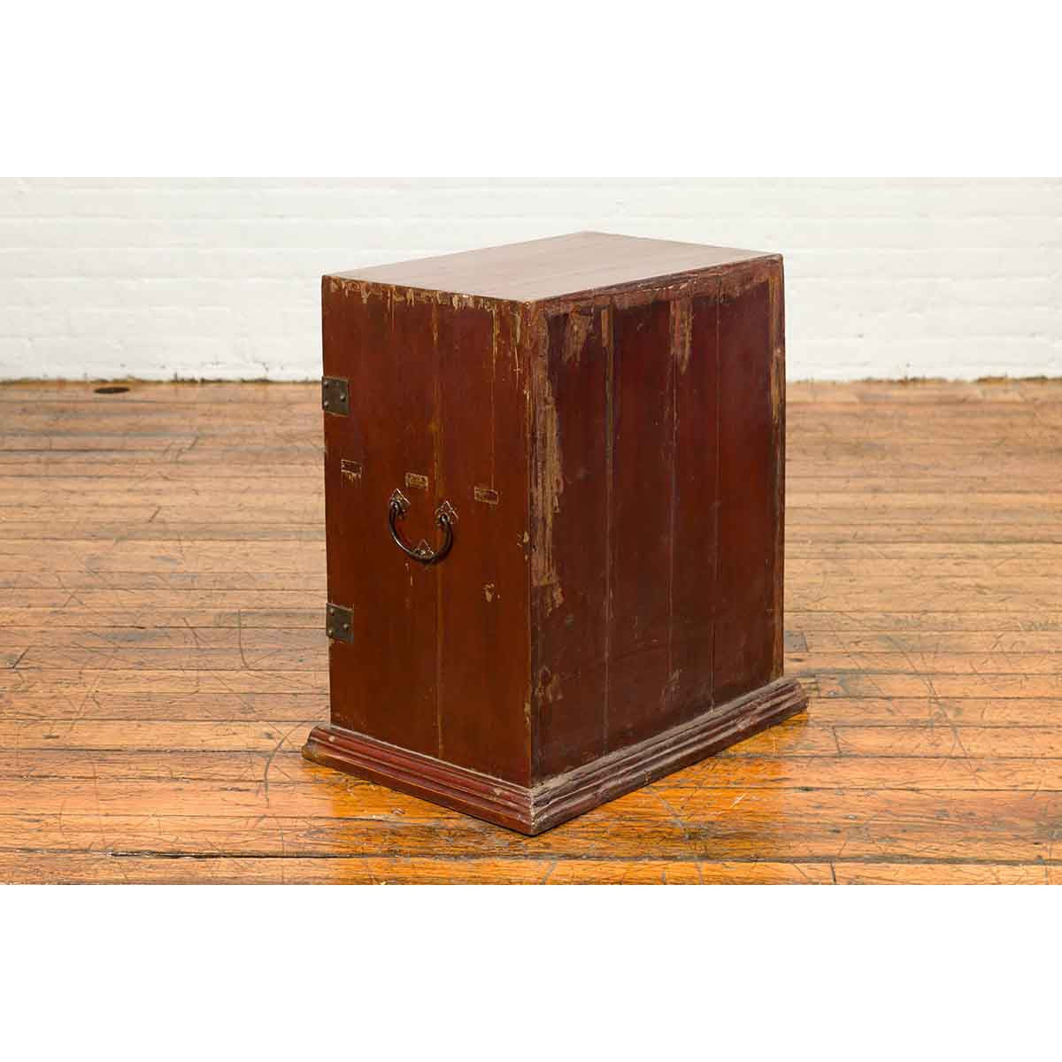 Chinese Qing Dynasty 19th Century Side Cabinet with Painted Floral Decor-11. Asian & Chinese Furniture, Art, Antiques, Vintage Home Décor for sale at FEA Home
