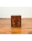 Chinese Qing Dynasty 19th Century Side Cabinet with Painted Floral Decor-13. Asian & Chinese Furniture, Art, Antiques, Vintage Home Décor for sale at FEA Home