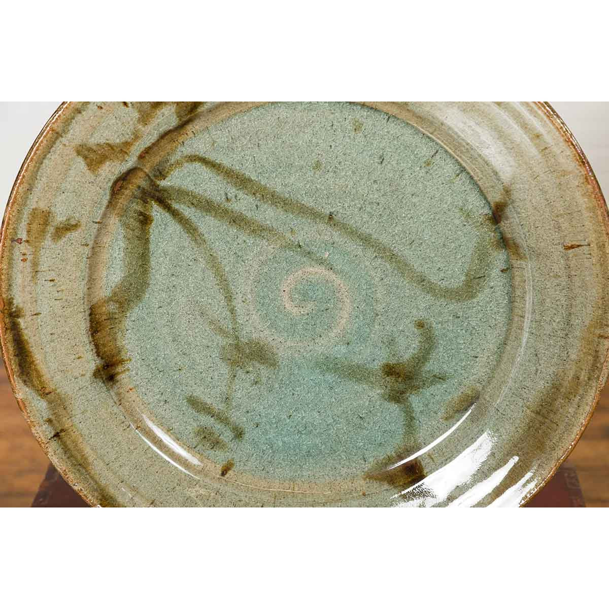 Thai Hand-Thrown Ceramic Charger from Chiang Mai with Hand Painted Decor-6. Asian & Chinese Furniture, Art, Antiques, Vintage Home Décor for sale at FEA Home