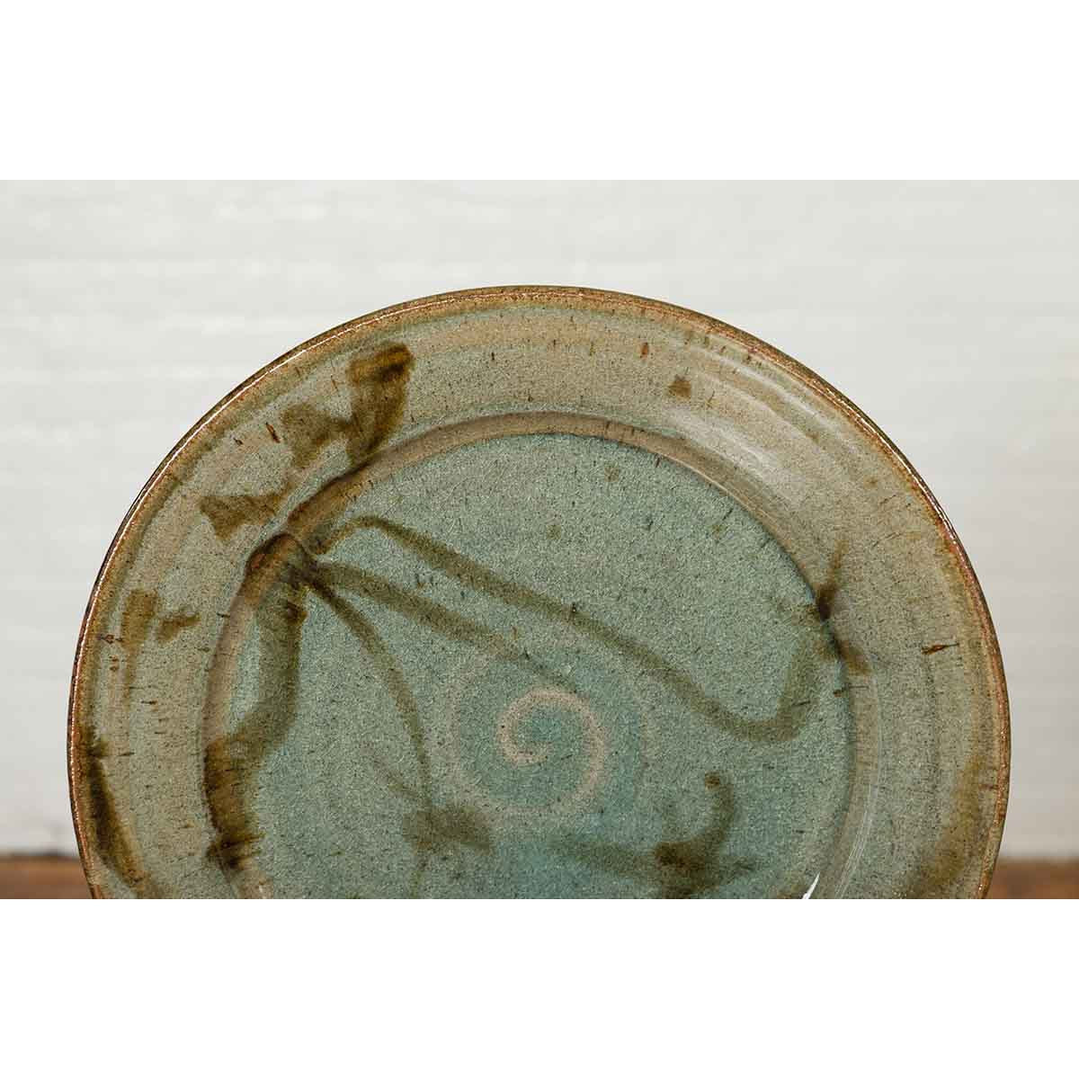 Thai Hand-Thrown Ceramic Charger from Chiang Mai with Hand Painted Decor-7. Asian & Chinese Furniture, Art, Antiques, Vintage Home Décor for sale at FEA Home