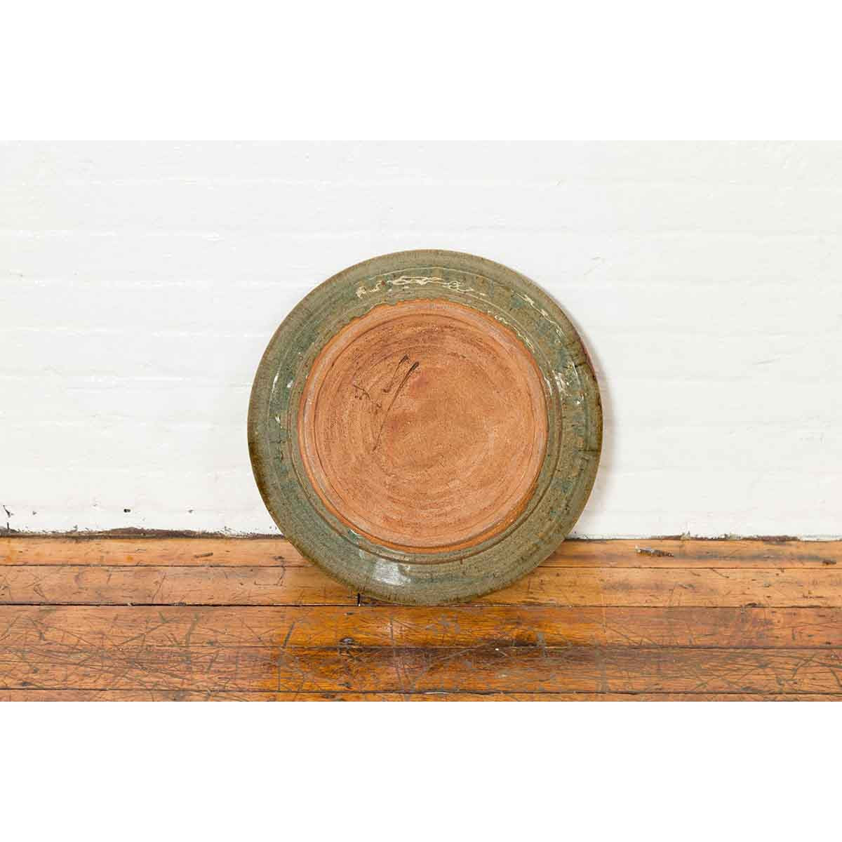 Thai Hand-Thrown Ceramic Charger from Chiang Mai with Hand Painted Decor-10. Asian & Chinese Furniture, Art, Antiques, Vintage Home Décor for sale at FEA Home