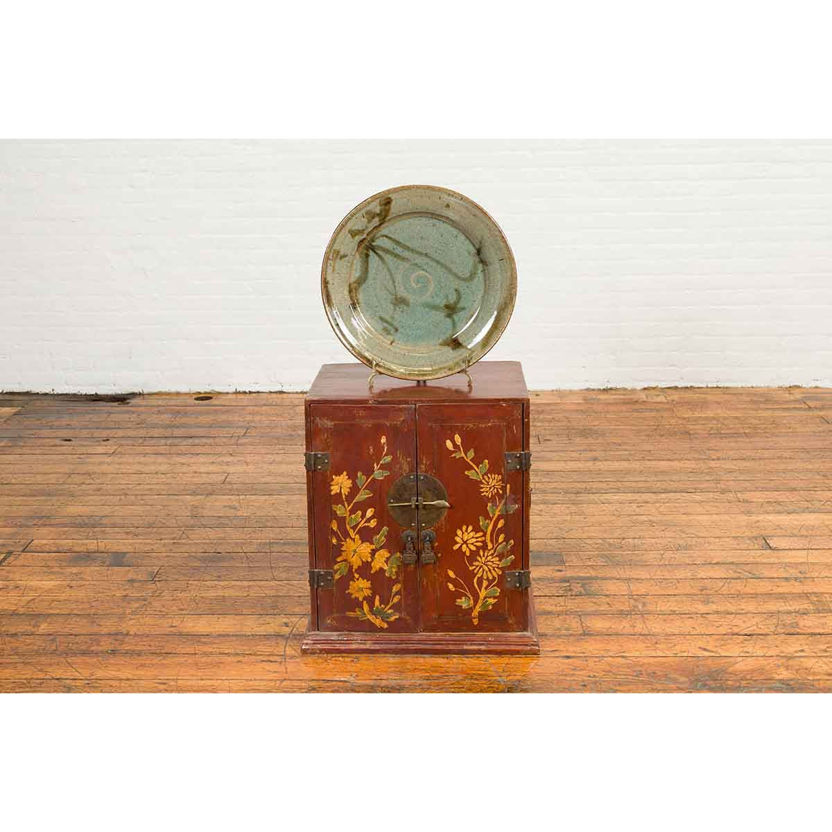 Thai Hand-Thrown Ceramic Charger from Chiang Mai with Hand Painted Decor-3. Asian & Chinese Furniture, Art, Antiques, Vintage Home Décor for sale at FEA Home