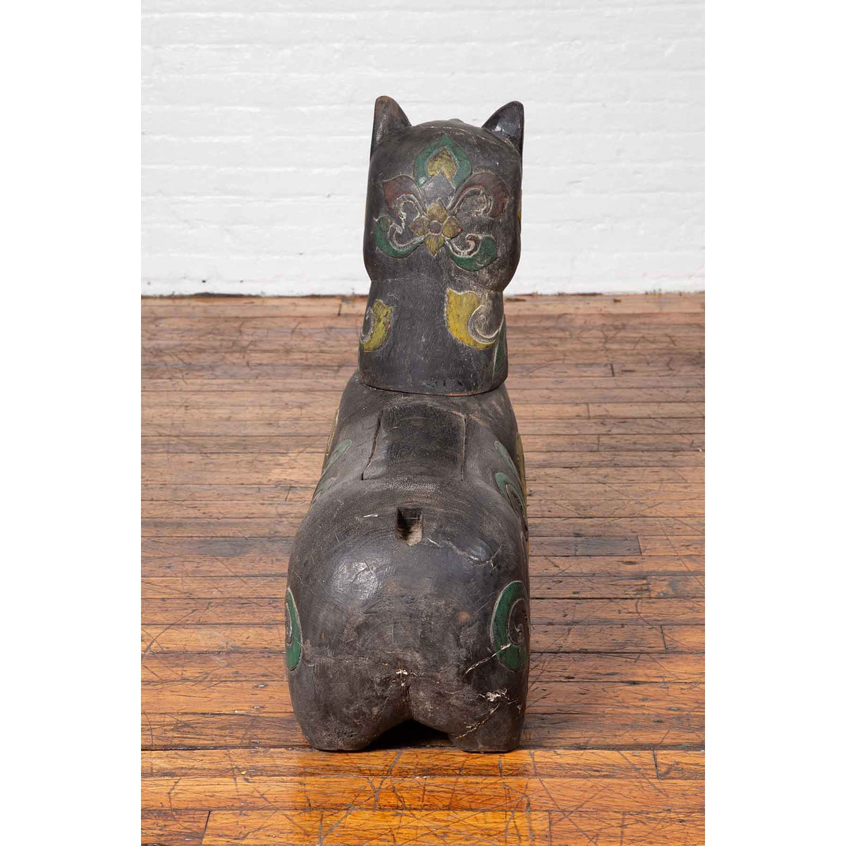Antique Northern Thai Chiang Mai Carved and Polychrome Mythical Guardian Animal-7. Asian & Chinese Furniture, Art, Antiques, Vintage Home Décor for sale at FEA Home
