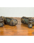 Pair of Antique Northern Thai Carved and Polychrome Mythical Guardian Animals-8. Asian & Chinese Furniture, Art, Antiques, Vintage Home Décor for sale at FEA Home