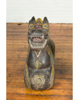 Pair of Antique Northern Thai Carved and Polychrome Mythical Guardian Animals-4. Asian & Chinese Furniture, Art, Antiques, Vintage Home Décor for sale at FEA Home