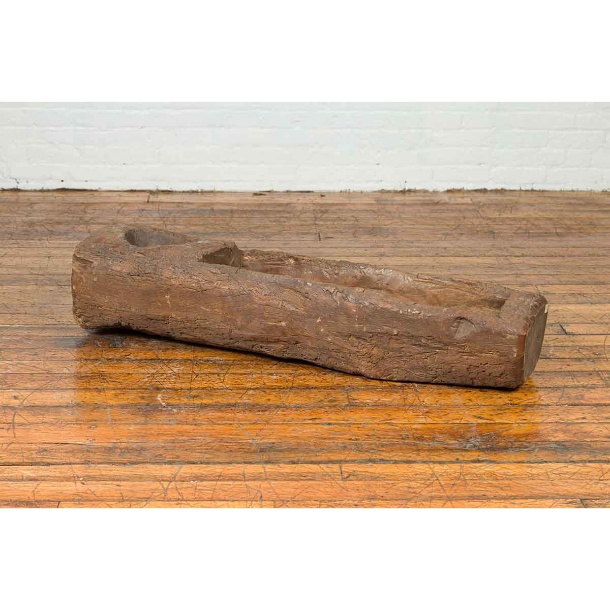 Chinese Antique 19th Century or Older Rustic Mortar with Weathered Patina-4. Asian & Chinese Furniture, Art, Antiques, Vintage Home Décor for sale at FEA Home