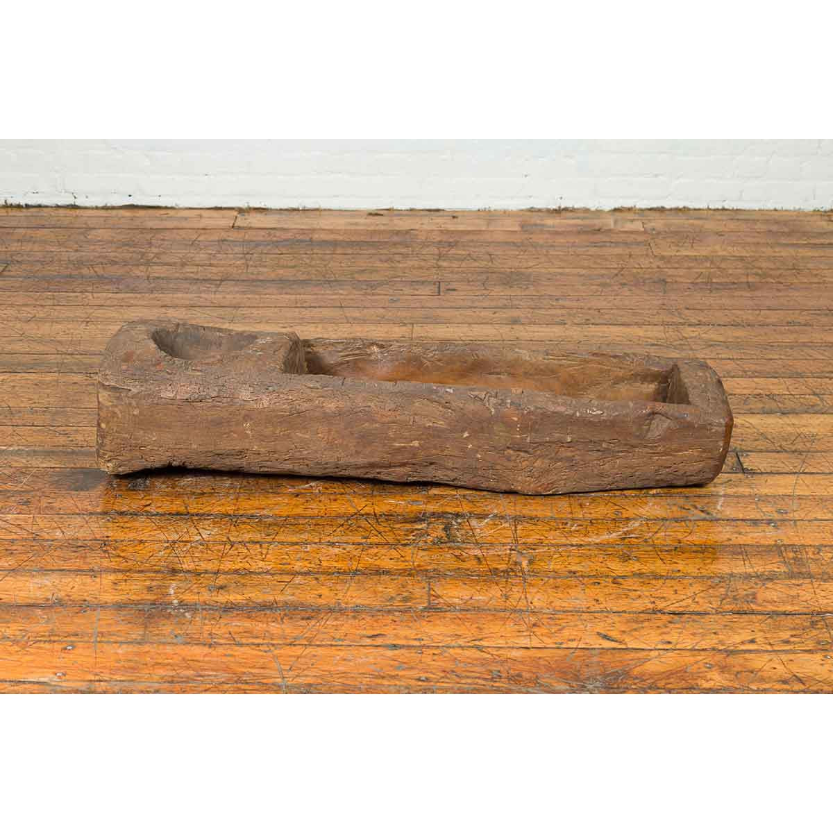 Chinese Antique 19th Century or Older Rustic Mortar with Weathered Patina-6. Asian & Chinese Furniture, Art, Antiques, Vintage Home Décor for sale at FEA Home