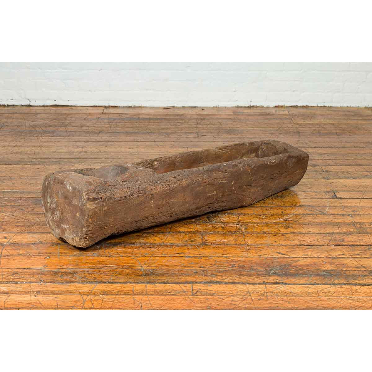 Chinese Antique 19th Century or Older Rustic Mortar with Weathered Patina-7. Asian & Chinese Furniture, Art, Antiques, Vintage Home Décor for sale at FEA Home