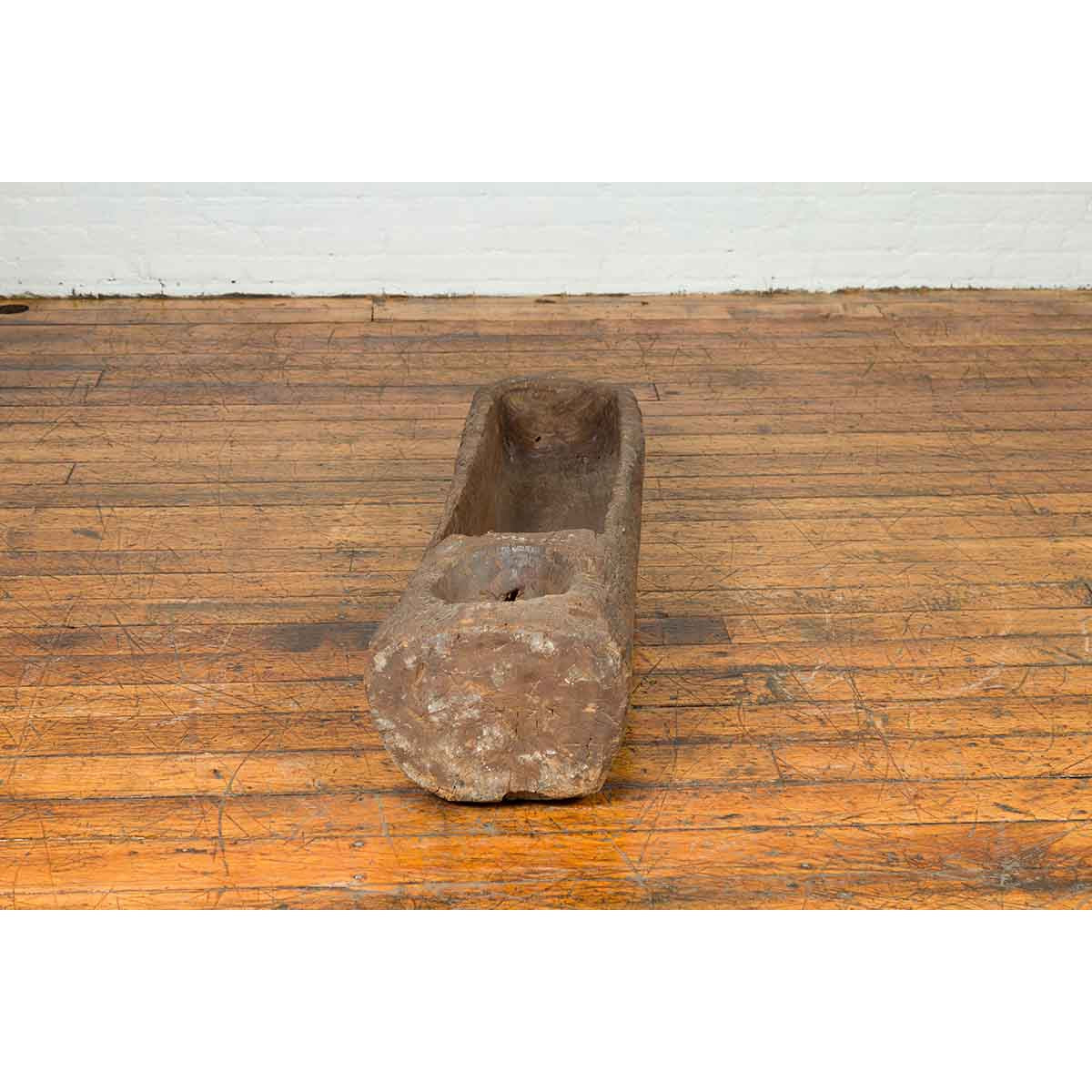 Chinese Antique 19th Century or Older Rustic Mortar with Weathered Patina-8. Asian & Chinese Furniture, Art, Antiques, Vintage Home Décor for sale at FEA Home