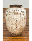 Thai Sawankhalok 1850s Exterior Water Jar with Distressed White Patina-6. Asian & Chinese Furniture, Art, Antiques, Vintage Home Décor for sale at FEA Home