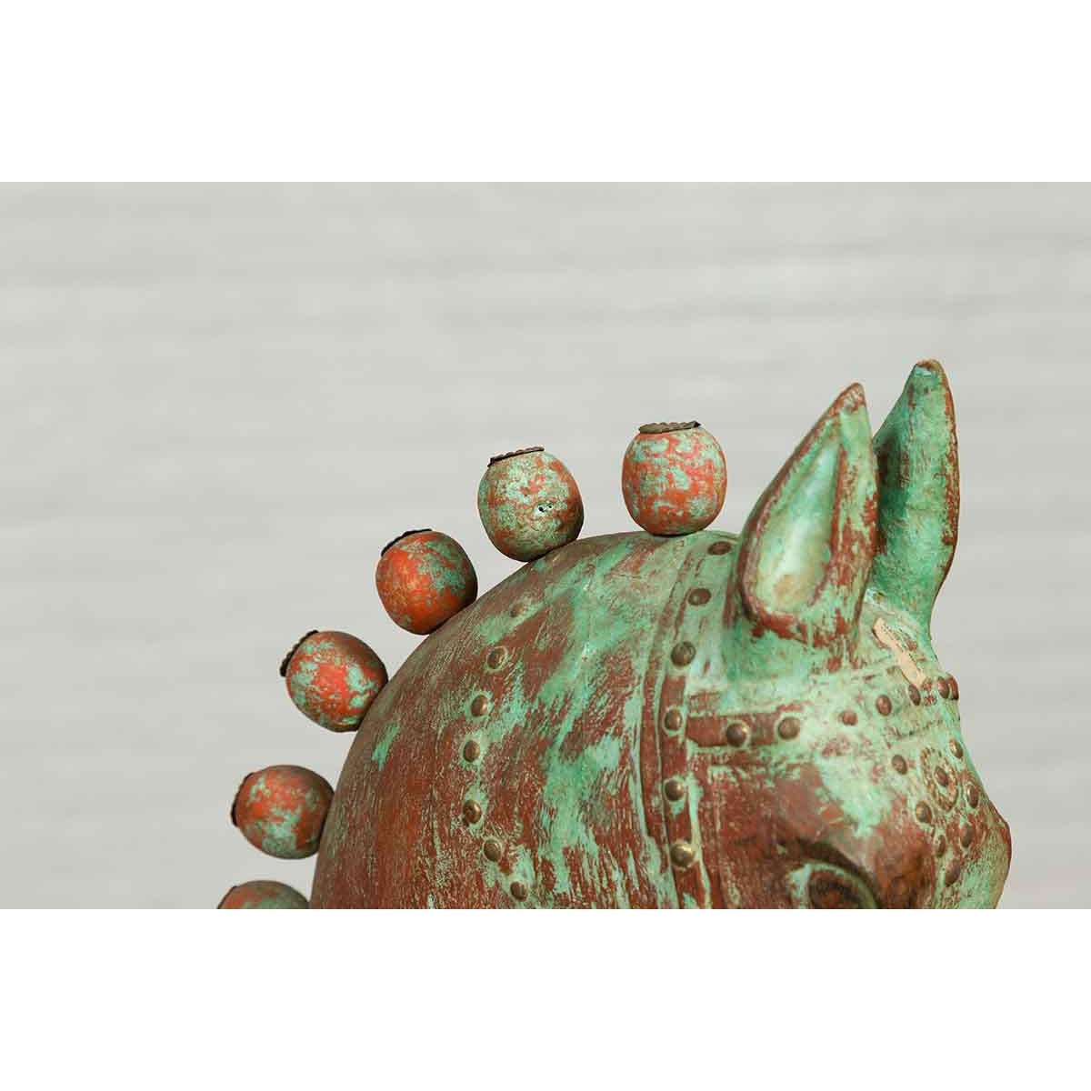 Handmade Vintage Indian Temple Horse Toy on Wheels from Madras with Spheres-10. Asian & Chinese Furniture, Art, Antiques, Vintage Home Décor for sale at FEA Home