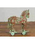 Handmade Vintage Indian Temple Horse Toy on Wheels from Madras with Spheres-11. Asian & Chinese Furniture, Art, Antiques, Vintage Home Décor for sale at FEA Home